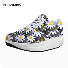 INSTANTARTS/модные женские туфли на плоской платформе с цветочным рисунком; повседневная женская обувь для танцев; увеличивающая рост обувь на плоской подошве для женщин; обувь на плоской подошве