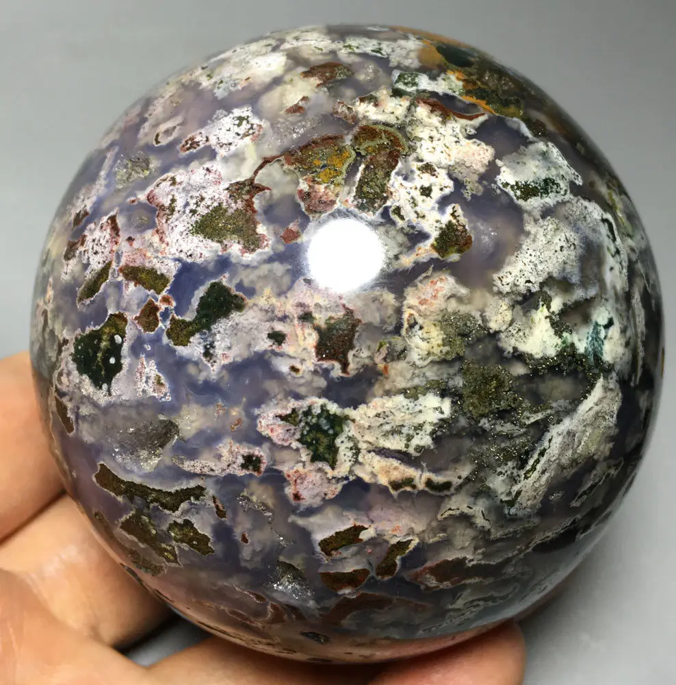 

707g NATURAL OCEAN JASPER QUARTZ CRYSTAL BALL HEALING crystals healing stones