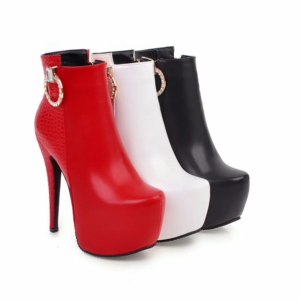 Fur black Negro Fur blanco Botines Mujeres Zapatos Invierno 2018 Del Fur Alto Plataforma Nuevo Botas red Bar Cremallera Lateral white Add En Talón La Wetkiss Encantador Diseñador rojo fS1qxnUHH