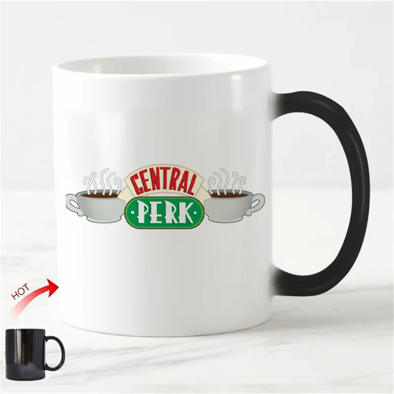 Новинка; с героями телесериала «друзья» Central perk Кофе белая чашка на триста двадцать друзей ТВ кружки, меняющие цвет Керамика забавная чашка подарки питьевой Чай Coc