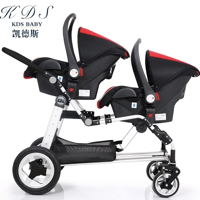twin travel system with 2 car seats