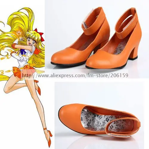 

Sailor Moon Sailor Venus Aino Minako Cosplay Shoes Orange Shoes Lady