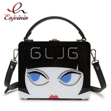 Буква со стразами милый мультфильм девушка акриловая коробка стиль Женская Вечерние сумочка сумка на плечо Повседневная сумка через плечо для женщин Bolsa Totes