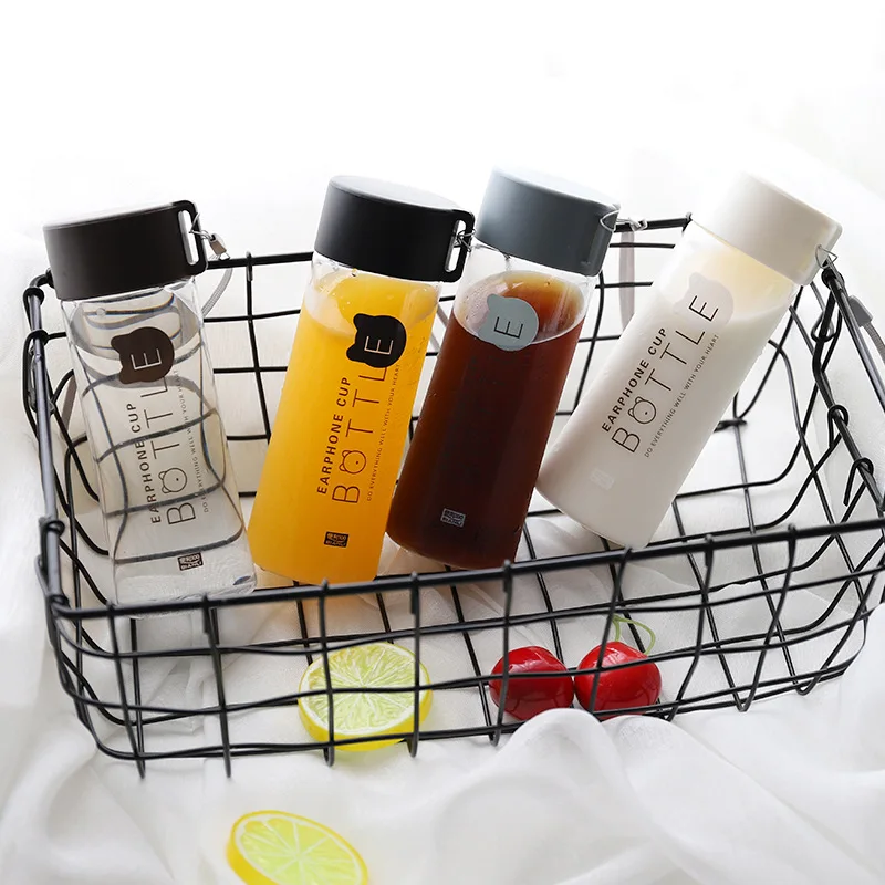 

Clear Water Bottle Bear Cute Plastic Sport Bottle Cartoon For Student Coffee Milk Tea Cups Drink Bottles With Lid Rope Water Jug