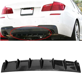 

YAQUICKA New Car Rear Bumper Shark Fin 7 Wings Lip Diffuser Deflector Baffle Gloss Black ABS 33" x 5" for Universal Car