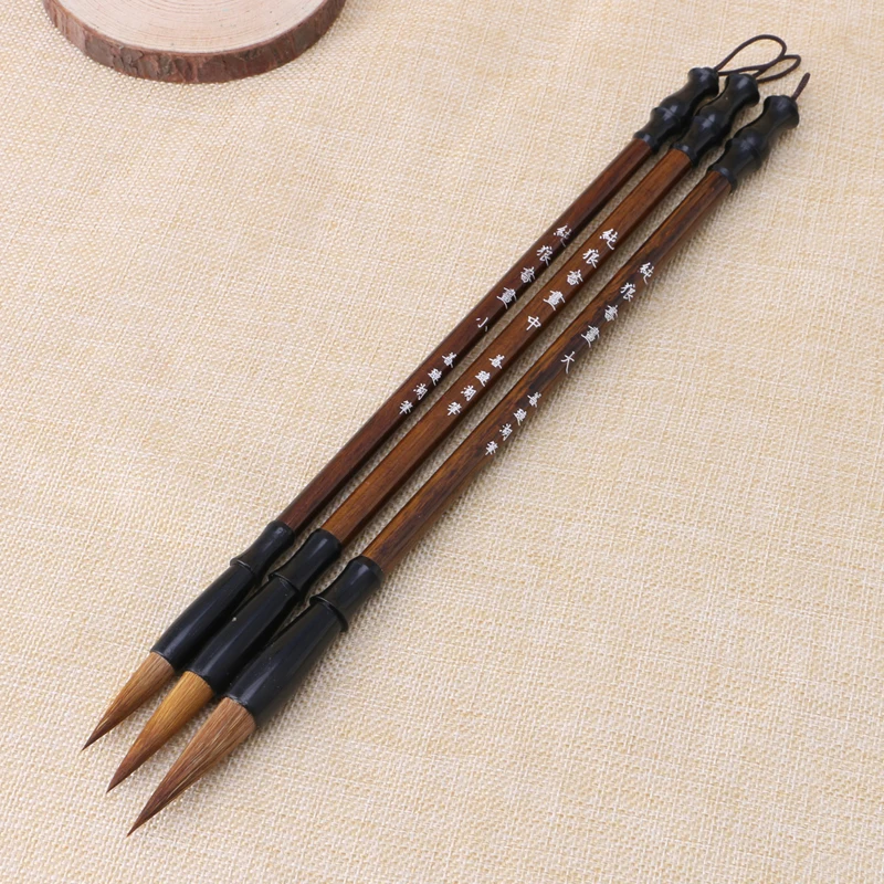 Абсолютно новые и высококачественные 1 шт. китайские кисти для каллиграфии ручка Волчья шерсть кисть для письма деревянная ручка размер L