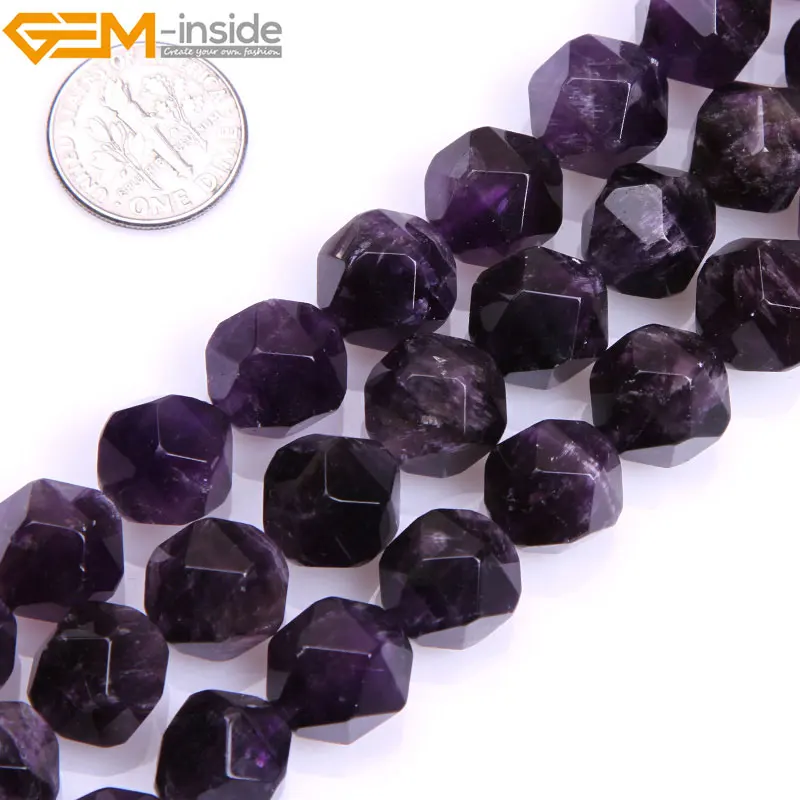 

Gem-inside 6-12mm Natural Stone Beads Faceted Beads Of Cambay Amethysts Beads For Jewelry Making Beads 15'' DIY Beads Jewellery