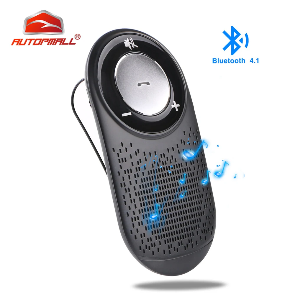 Handfree Bluetooth Car Kit MP3 Player Bluetooth 4.1 EDR Siri Car Bluetooth Handsfree Kit Support 7 Languages 2 Phone Auto On&OFF