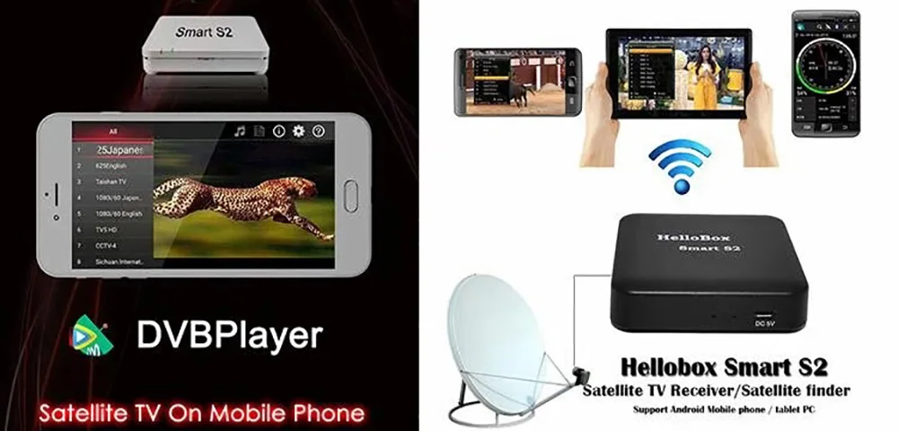 Hellobox Smart S2 спутниковый искатель устройство поиска DVB IOS спутниковый ресивер ТВ Играть на мобильный телефон/планшет ТВ приемник DVB плеер