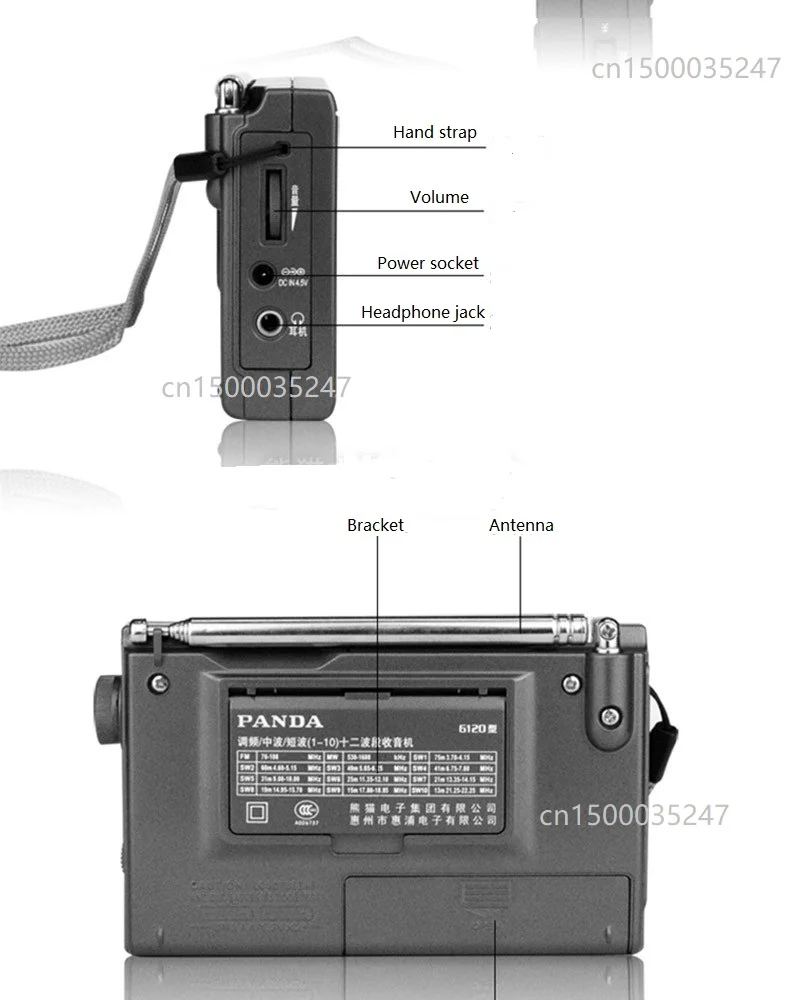 PANDA 6120 12-диапазонный радио FM/MW/SW автоматический поиск таймер переключатель машина Карманный внешний вид супер компактный переноска