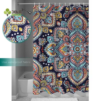

Dear House Indian Flower Perlis Patterns Bathroom Mat With Shower Curtain Shower Curtain Doormat Sets Shower Curtain Sets Fabric