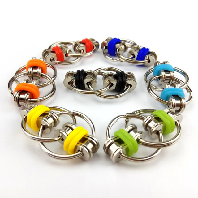 Hand Spinner Tri-Spinner Reduce Stress EDC Fidget Toy For Autism ADHD Key Ring Fidgetde Toy Fingertip Decompression Chain 2019 4