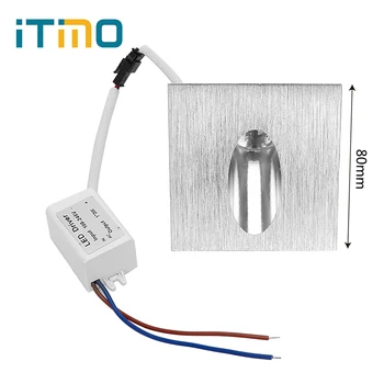 

ITimo Led Footlight Square Wall Lamps 3W Spot Light Recessed Pathway Bulb Wall Corner Lights for Stairs Corridor Foyer