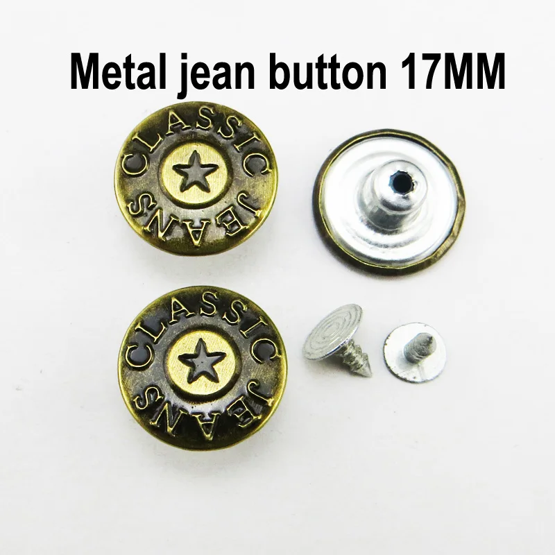 

50PCS 17MM WORD LETTER BRONZE TONE metal jeans button sewing clothes accessory BRAND BOTTONS JMB-203