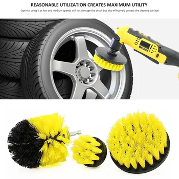 

3pcs/set Car Cleaning Drill Brushes Kit for Tile Grout Car Boat RV Tub Cleaner Scrubber Washing Tool Brushes