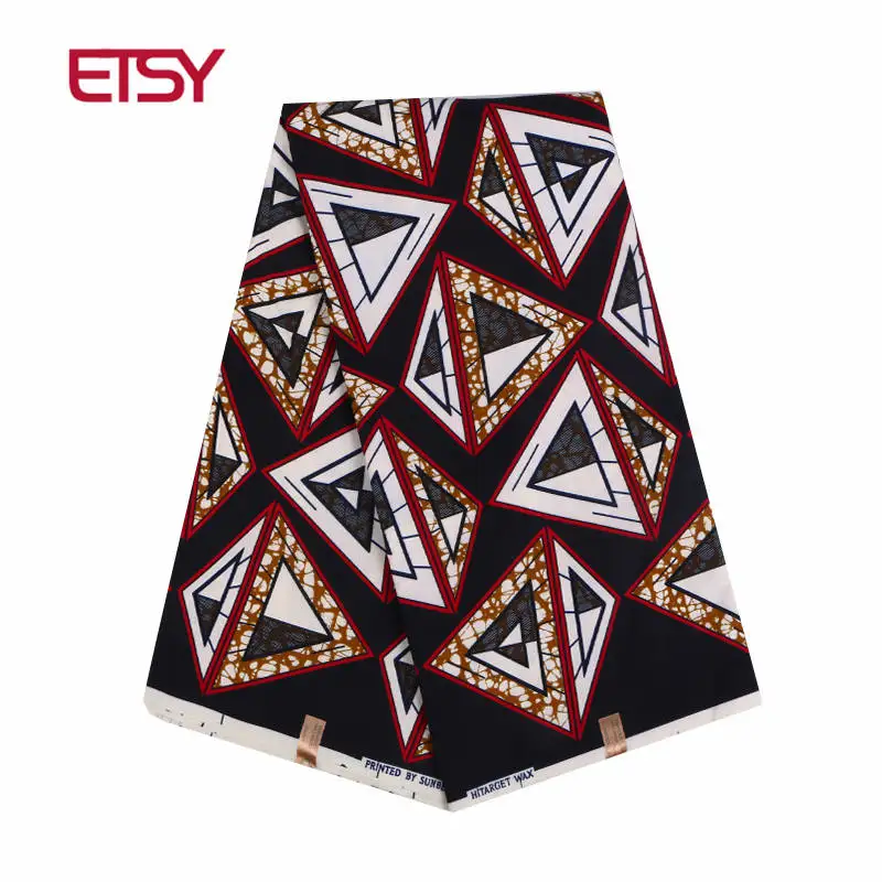 

African Polyester Wax Prints Fabric brown new Hollandais Wax High Quality 6 yards Africa Fabric for Party Dress FP6064
