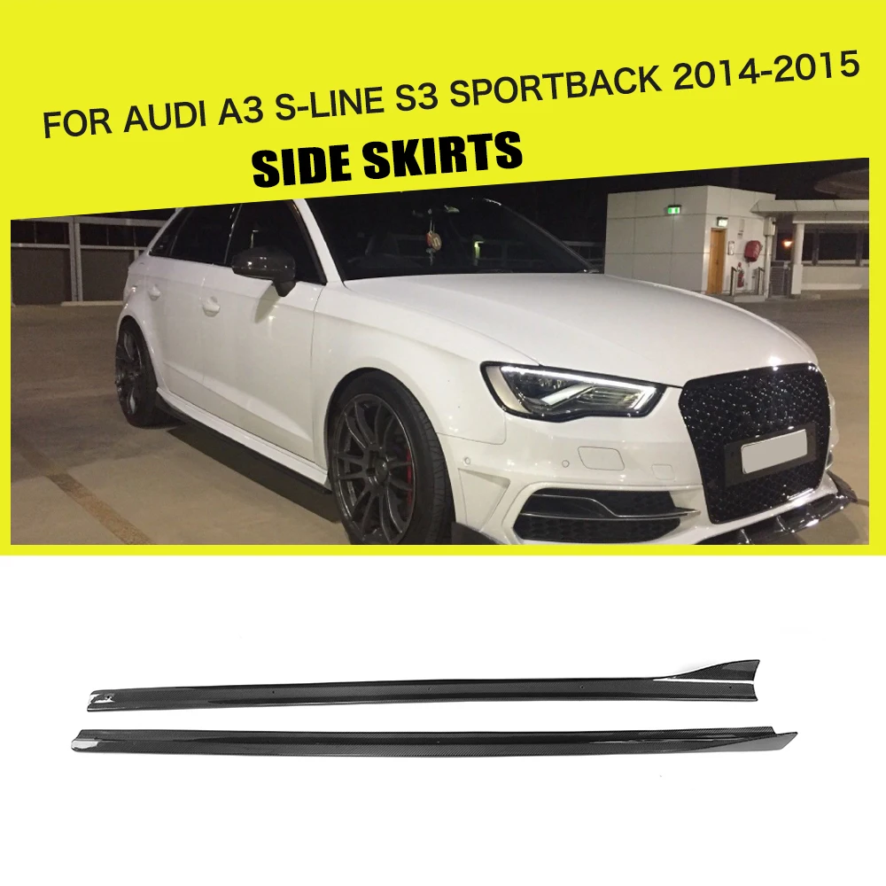 

Carbon Fiber / FRP Side Skirts Extension Aprons for Audi A3 S LINE S3 Sportback 4 Door 2014-2015 Car Styling
