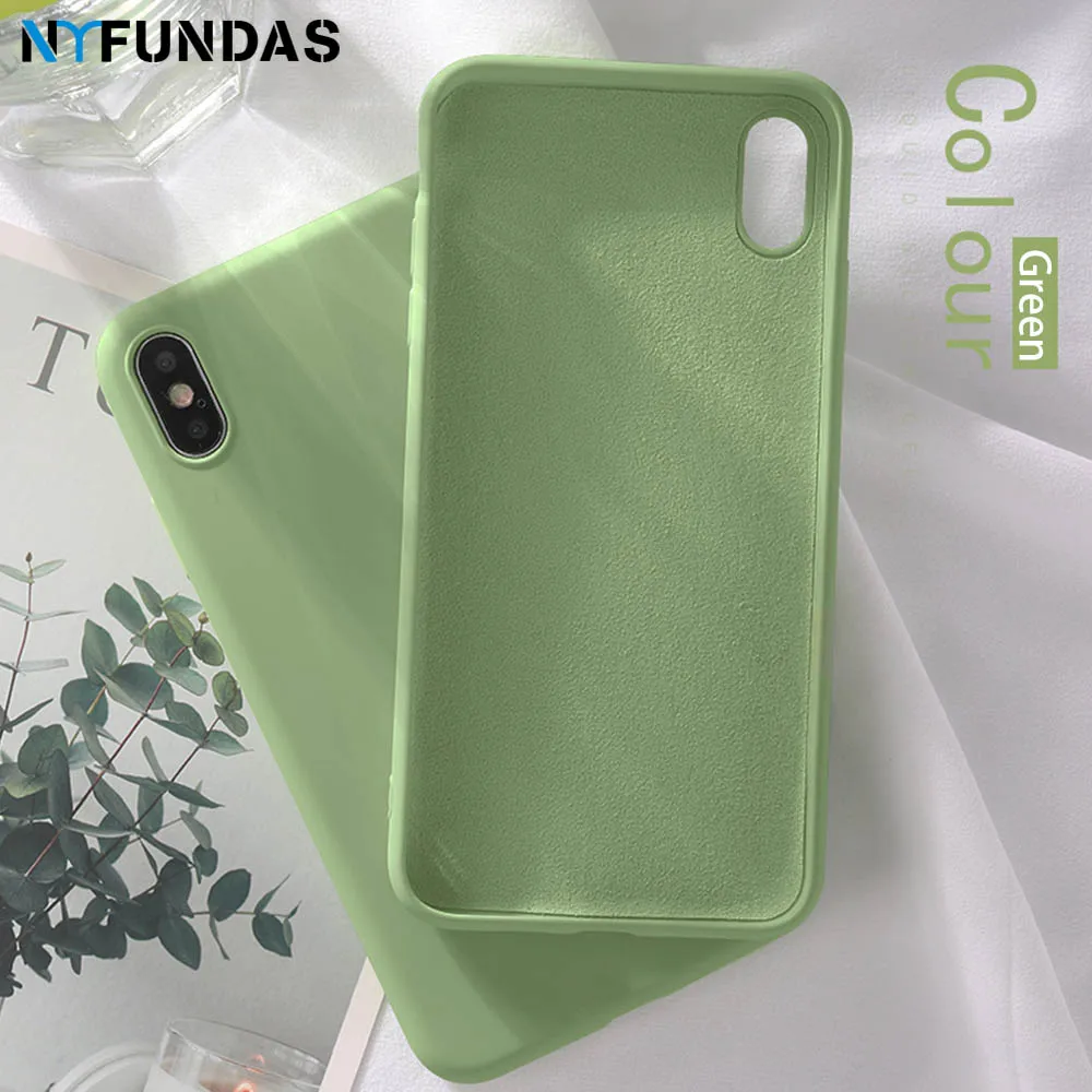 

NYFundas phone case for Iphone XS MAX XR liquid Silicone Rubber Soft Cloth Lining Cushion Cover case for iphone 8 7 6 6s plus X