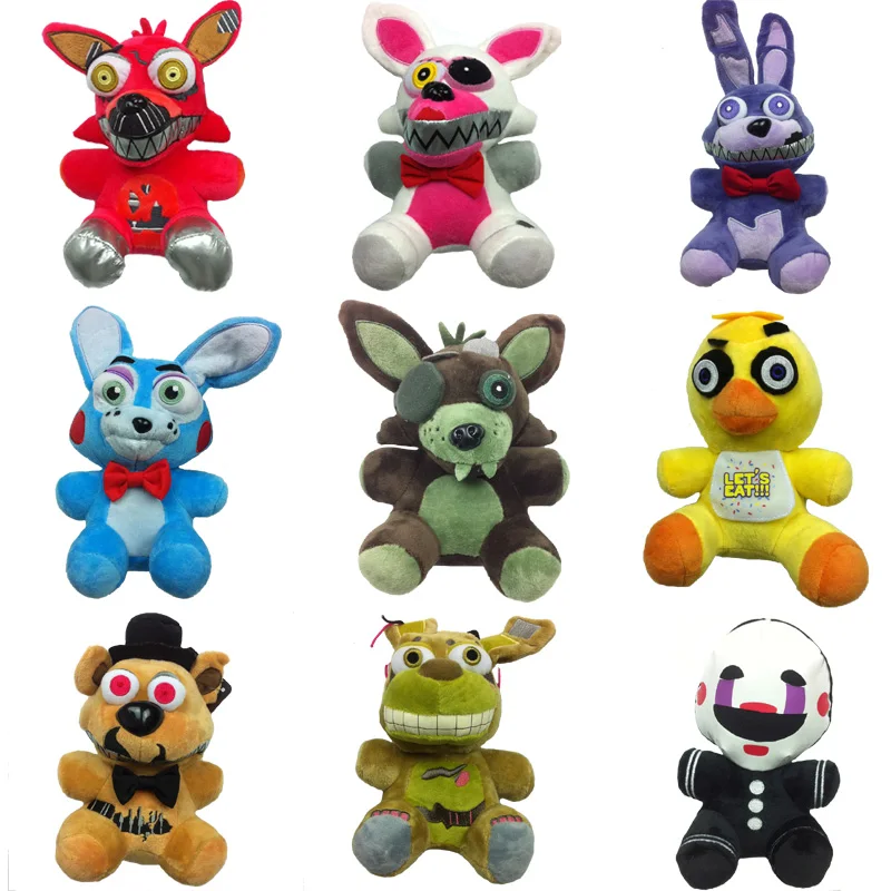 9 pçs/set 15 18 cm Brinquedos FNAF das cinco noites no freddy 4 fox urso brinquedos de pelúcia 9 pçs/set 15 18 cm Brinquedos FNAF das cinco noites no freddy 4 fox urso brinquedos de pelúcia