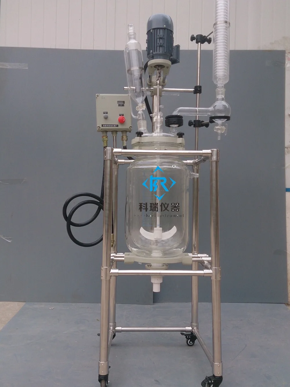 20L Chemical Glass lined Agitator Jacketed Glass reactor price