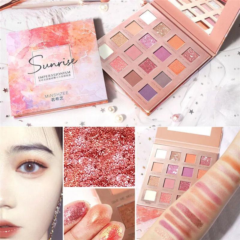 

16 Color Eyeshadow Palette Fine Shimmer Matte Eye Shadows Powder Makeup Cosmetic