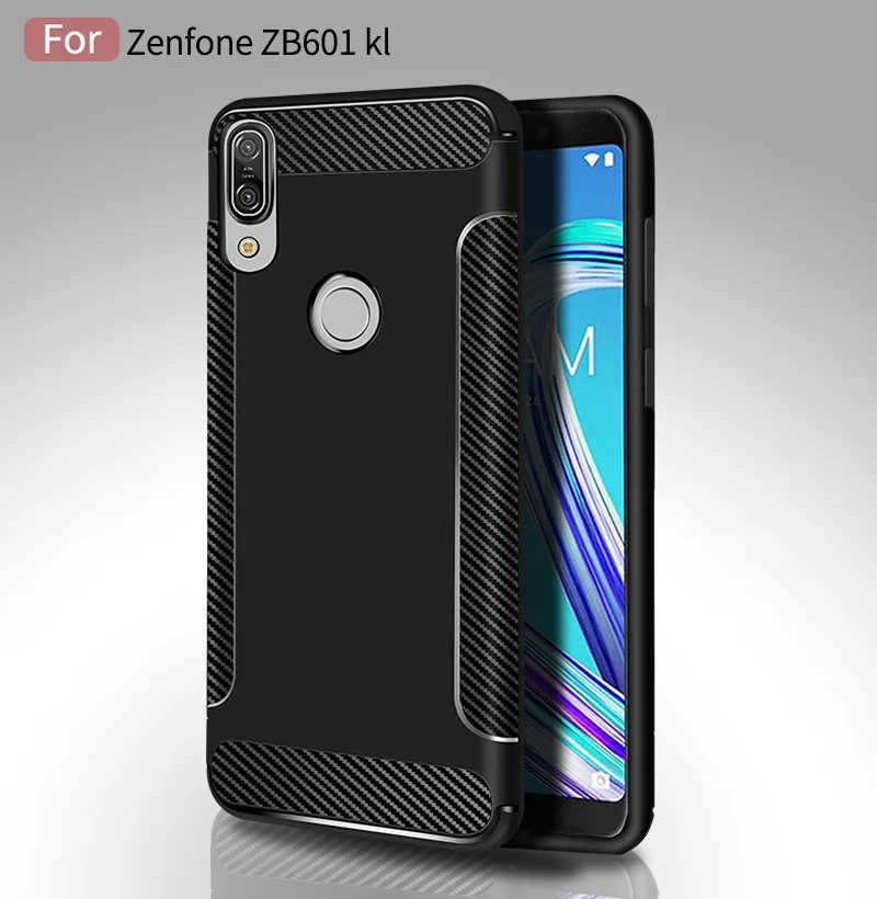 

For Asus Zenfone Max Pro M1 ZB601KL Case Soft Silicone Carbon Fiber Matte Slim Protective Back Cover Case for asus zb601kl