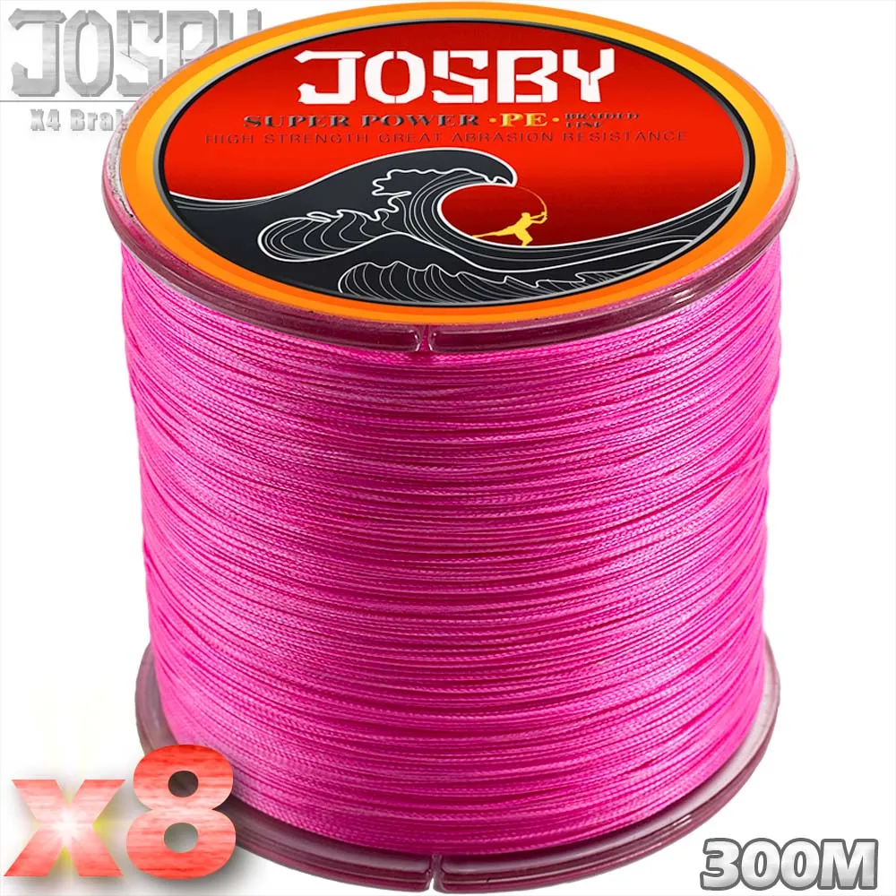 JOSBY 300M 500M 1000M  8 Strands  PE  Braided Fishing Line Multifilament Super Strong Fishing Line Multicolour Sea Fishing Line