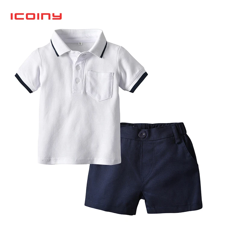 

Boys PoloShirts +Skirts Two Piece Sets 2019 Summer Cloth sets School Uniforms Suit Students Kindergarten Kids Clothing