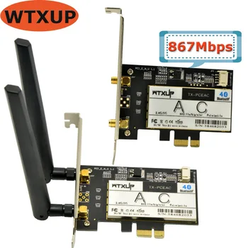 

WTXUP 7260AC Dual Band 7260HMW 867Mbps PCi Express Wireless PCI-E Desktop WiFi Adapter with Bluetooth 4.0 BT 4.0 for Intel 7260