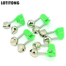 LOTITONG, 5 шт./лот, сигнализатор укусов, рыболовные удочки, колокольчики, рыболовные аксессуары Удочка, зажим, зажим, колокольчики, кольцо, Зеленый ABS, для улицы, металлический