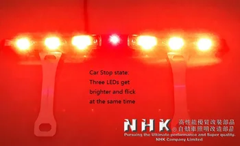 

car led rear fog lamp with Laser Anti Collision Security system + moving led for run state + flashing high light for stop state