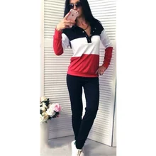 Womens Two Piece Sets 2017 Casual Suit for Women V Neck Drawstring Track Suit Full Sleeve Casual Women Sets Female Winter Suit