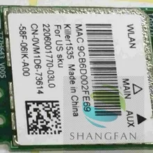 Двухдиапазонный убийца беспроводной-AC 1535 N1535AC 1535AC 1535NGWAC DW1535 867 Мбит/с NGFF Bluetooth 4,1 Wlan карта