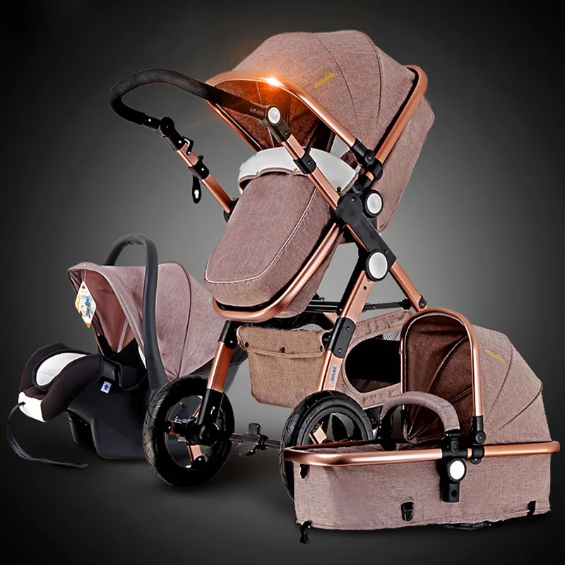 GoldBaby baby stroller 2 in 1 shock folded folding newborn baby trolley 3 in 1