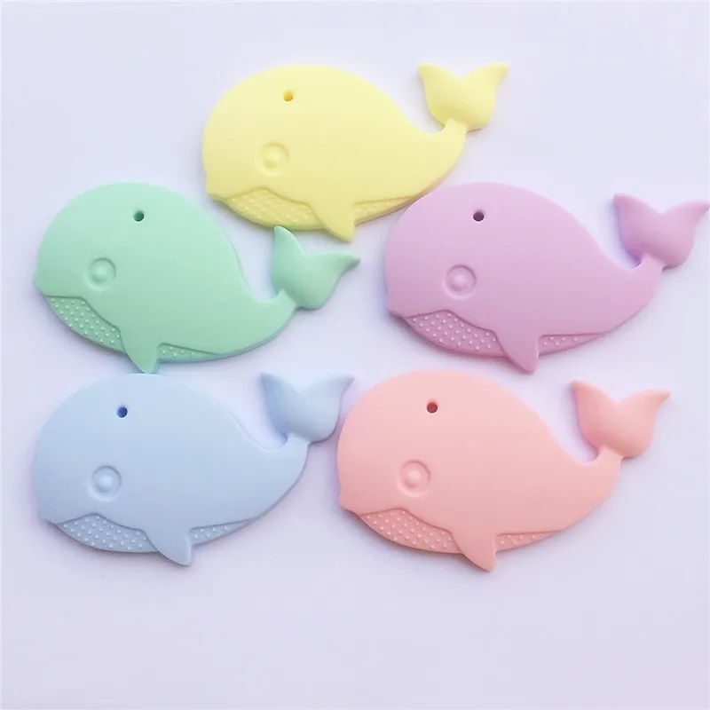 

Chenkai 20PCS BPA Free Silicone Whale Pendant Teether DIY Baby Pacifier Dummy Teething Pendant Nursing Necklace Jewelry Toy