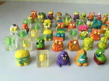 45pcs lot Colorful cartoon anime action figure toy2 3cm PVC soft garbage trash pack model toy