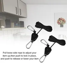 2 шт. 1/" 8 футов веревка с трещоткой безопасный Регулируемый зажим для каната вешалка для тяжелых условий эксплуатации веревка вмещает до 150 фунтов крепкая веревка