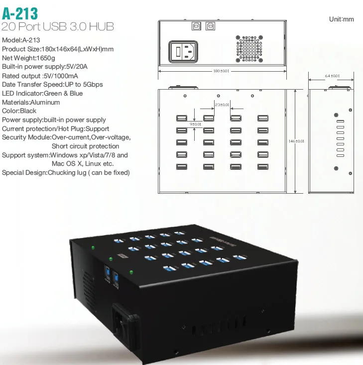 20 Порты и разъёмы USB 3.0 хаб производителей поставщик из www.sipolar.com|usb hub|port usb hub20 port |