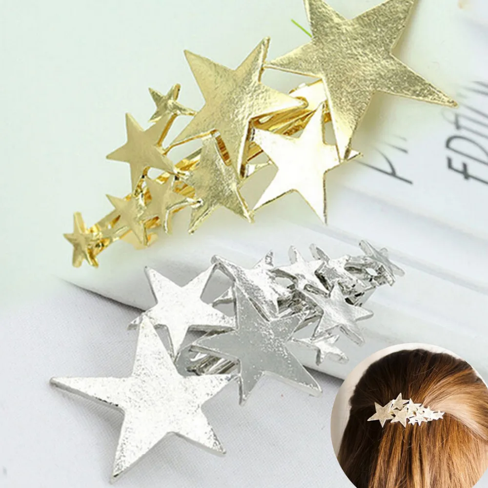 

Star Hair Clip Barrettes Hairpin Bobby Pin Jewelry Hair Accessories for Women Lady Girls Gold/ Silver color