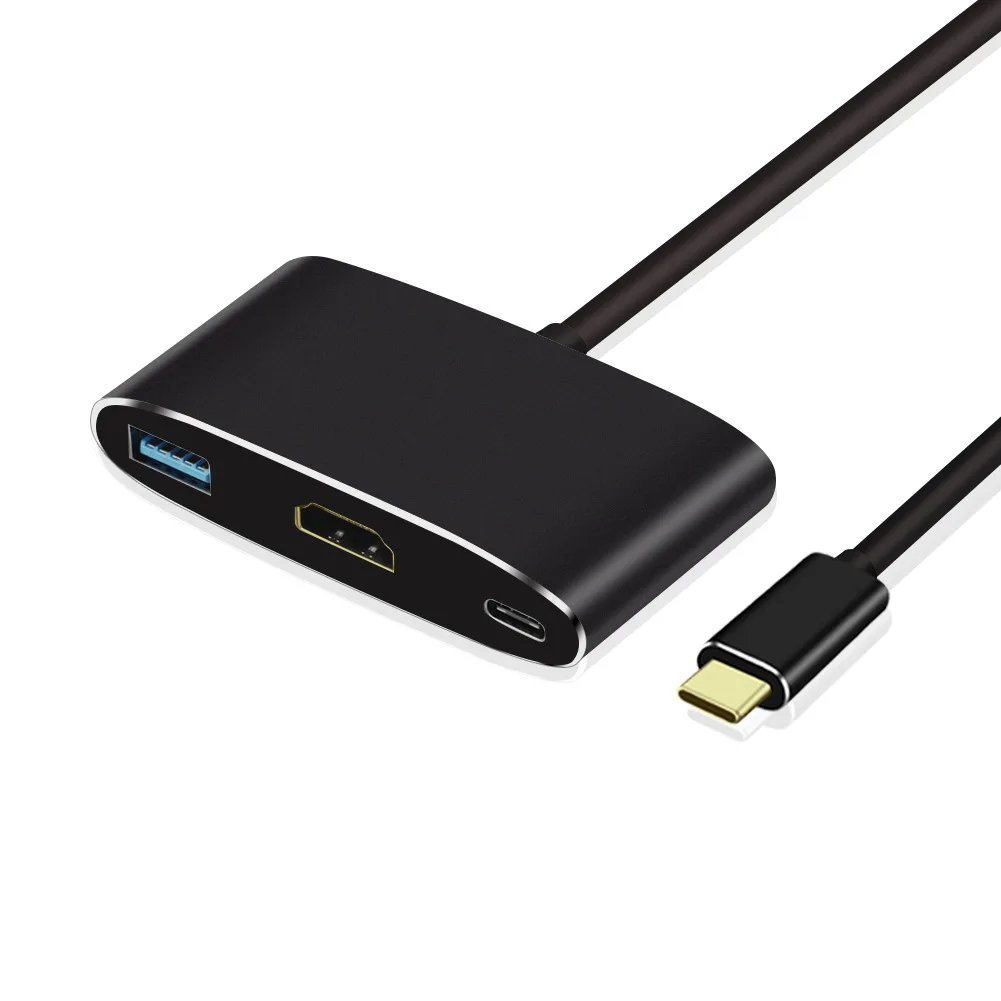 3 в 1 type-C к HDMI/USB C/DP концентратор адаптер конвертер кабель для MacBook, ПК, ноутбук EM88