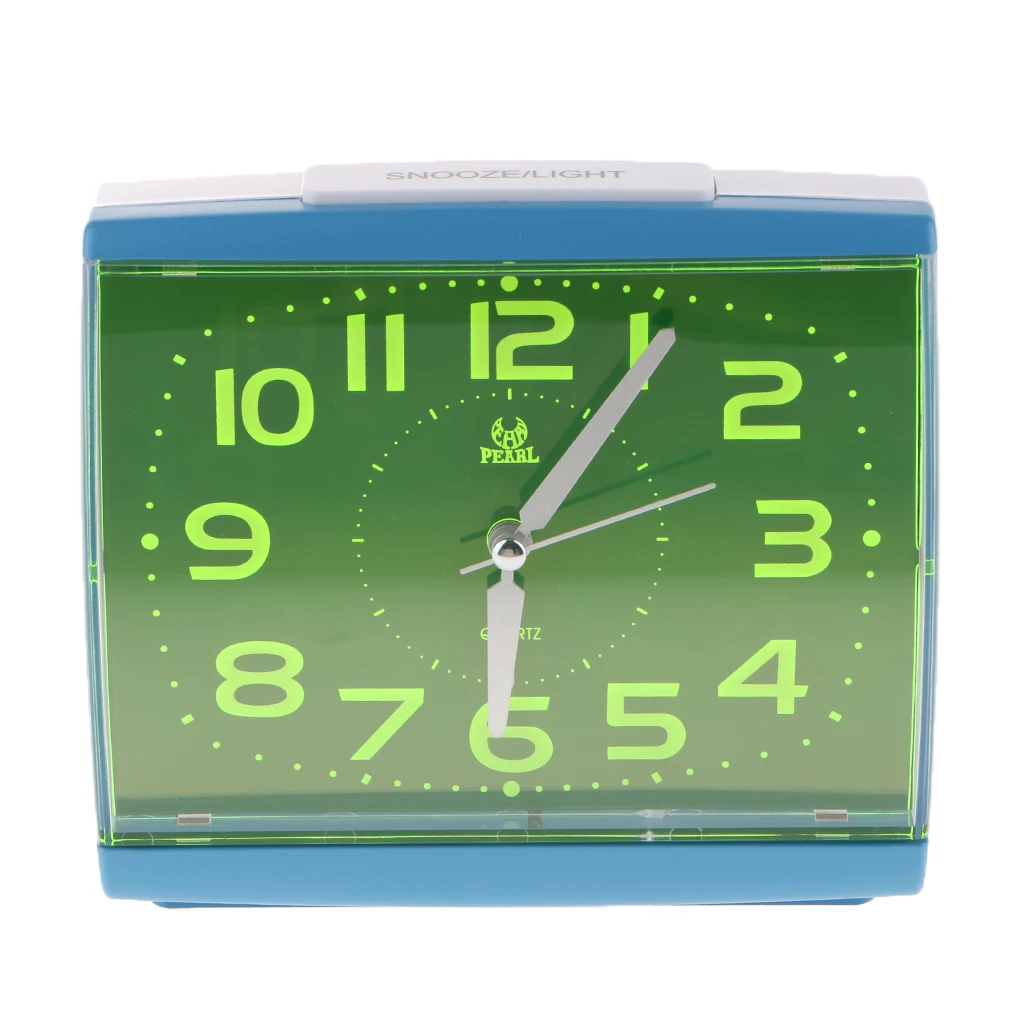 Non Ticking Silent Quartz Analog Bedsides Alarm Clock with Nightlight and Snooze Beep Alarm Clock Battery Operated