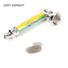 Уютный момент классический Jamaica Раста лист металлическая трубка для курения табака с металлическим серебряным экраном фильтр для сигарет трубы YJ177