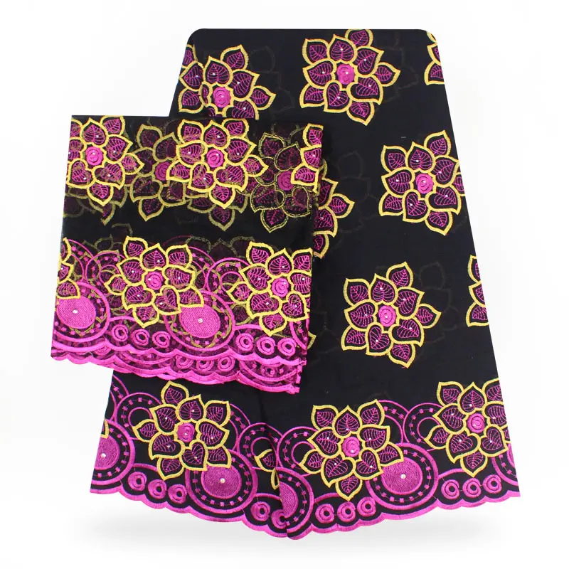 

cotton lace african swiss voile lace guinea brocade fabric jacquard fabric with net lace scarf for dress 5+2yard black