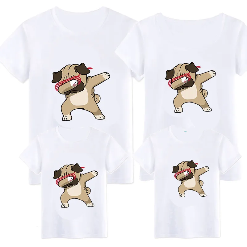 

Mother And Daughter Clothes New Fashion Novelty Cotton Cute Dog 3D Print Shirt Short Sleeve Mommy And Me Clothes Shirts 5QZ5