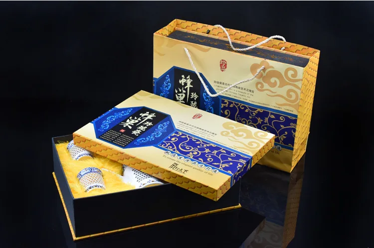 Креативный подарок изысканный китайский синий и белый полый сотовый керамический фарфоровый стеклянный чайный набор кунг-фу 1 чайник 6 чайных чашек