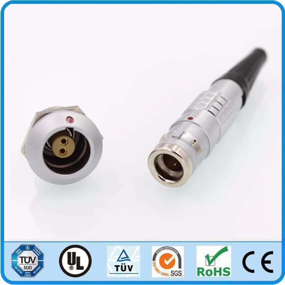 

LEMO Connector 0K FGG EGG 2 3 4 5 6 7 9 Pin Metal Circular Male Plug and Female Socket Waterproof IP68