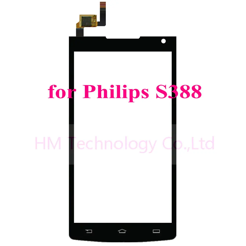 4 5 Black TP for Philips S388 Touch Screen Digitizer Front Glass Panel No LCD Replacement