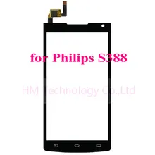 4.5″ Black TP for Philips S388 Touch Screen Digitizer Front Glass Panel No LCD Replacement Separate Part Free Shipping+Tools