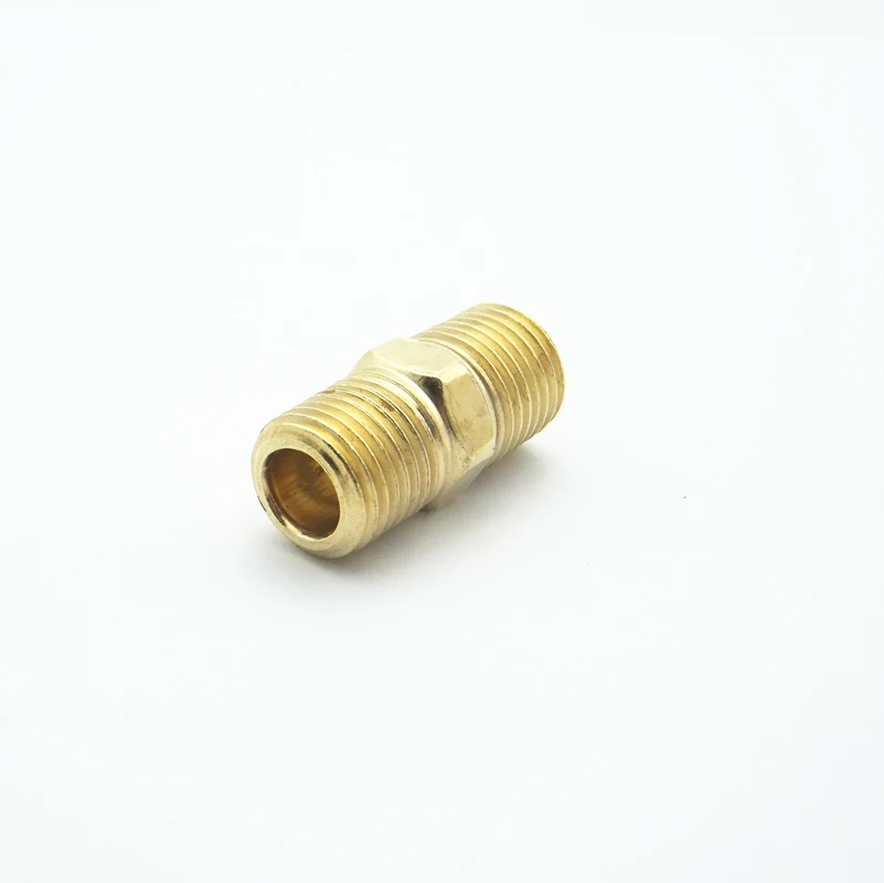 

1/4" BSP Male Thread Connection Hex Copper Plating Pipe Adapter Coupler Reducer Connector For Fuel Gas Water