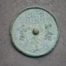 Редкий отличительный старый Тан бронзовая фигурка периода династии зеркало, резьба персонажей